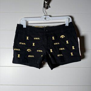 NWT Iowa Hawkeye Shorts Black Chino Embroidered Preppy College Classics Sz 5